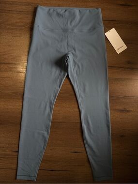 NWT Sz 10 Lululemon Wunder Train No Line HR Tight 28” Medium STLB (Steel Blue)